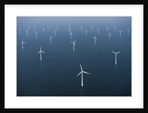 Wind farm in ocean by Anonymous