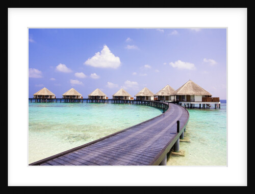 Water bungalows and jetty by Anonymous