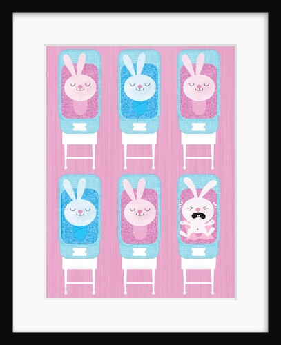 Baby Bunnies in a Nursery by Anonymous
