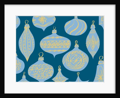 Blue Christmas Ornaments by Anonymous