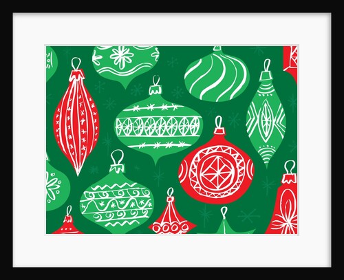 Red and Green Christmas Ornaments by Anonymous
