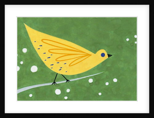 Yellow Bird on a Branch by Anonymous
