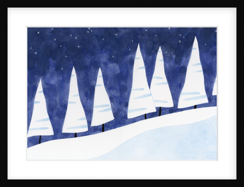 A Group of Snowy Trees by Anonymous