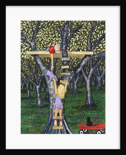 Two Children and a Tree House by Anonymous