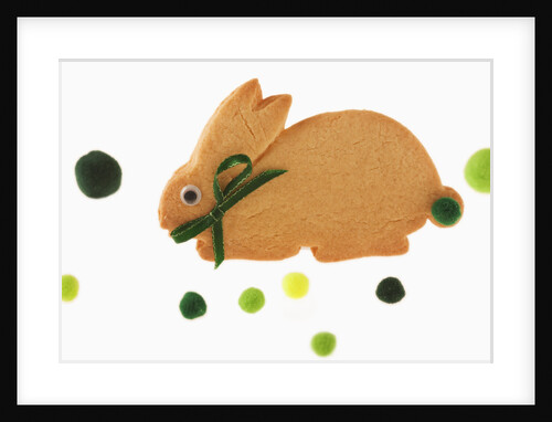 Bunny cookie with green pom-pom tail by Anonymous