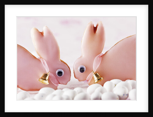Pink bunny cookies face to face by Anonymous