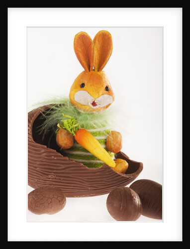 Toy bunny in hollow chocolate egg by Anonymous