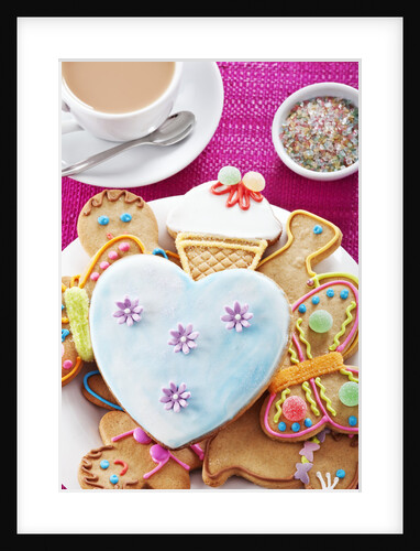 Iced and decorated holiday cookies by Anonymous