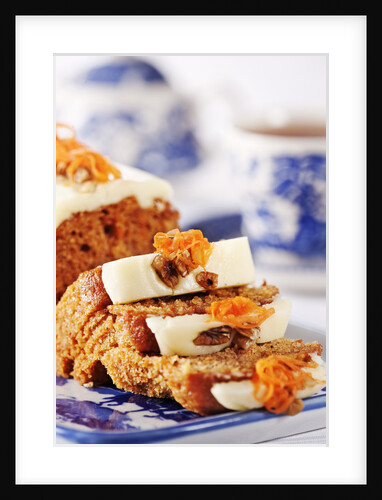 Sliced carrot cake by Anonymous
