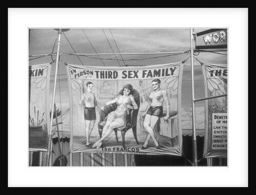 Outside a Country Fair Side-Show Tent Announcing Oddities by Anonymous
