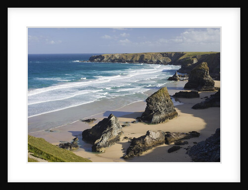 Bedruthan Steps on the shores of Cornwall by Anonymous