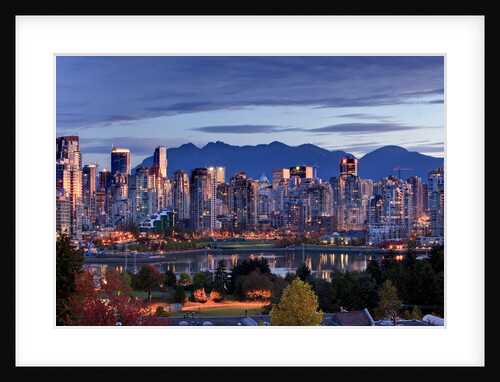Vancouver skyline in front of North Shore Mountains by Anonymous