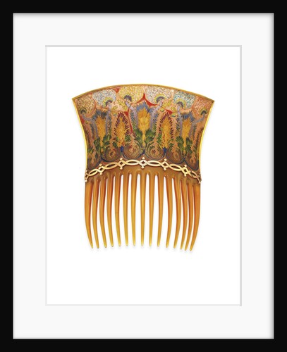 One of a pair of Art Nouveau tortoiseshell and enamel hair combs by Braquemond by Anonymous