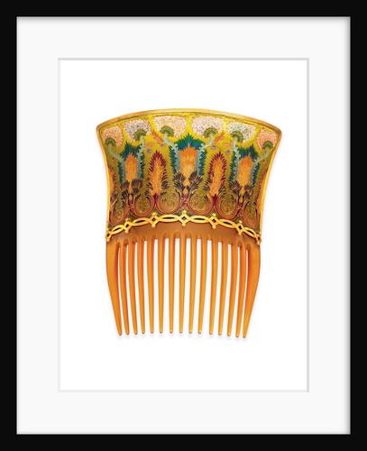 One of a pair of Art Nouveau tortoiseshell and enamel hair combs by Braquemond by Anonymous