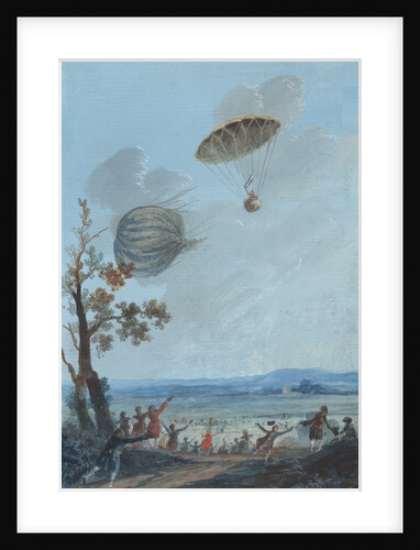 Andre-Jacques Garnerin descending in parachute by Anonymous