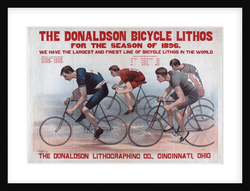 The Donaldson bicycle lithos for the season of 1896 by Anonymous