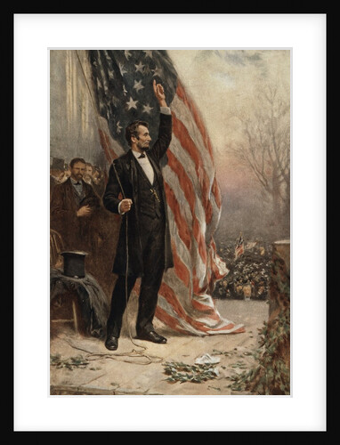 Abraham Lincoln with American flag by Anonymous