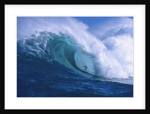 Surfer shooting the curl of Jaws at Peahi on Maui by Anonymous