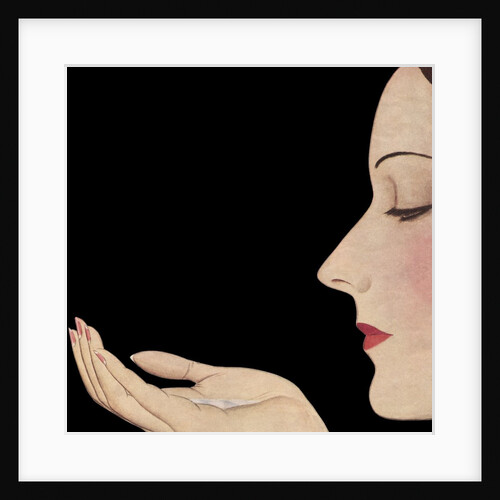 Woman in profile with soap flakes by Anonymous