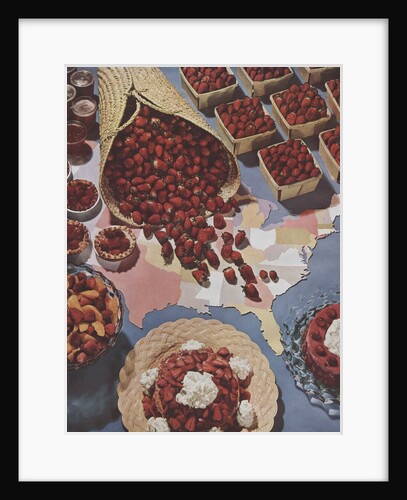 Strawberries and United States map by Anonymous