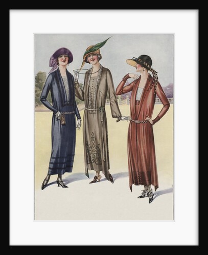 Three Women in Art Nouveau dresses by Anonymous