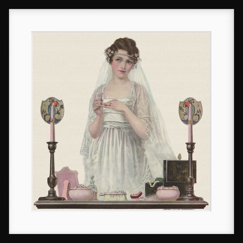 Bride trying on ring by Anonymous