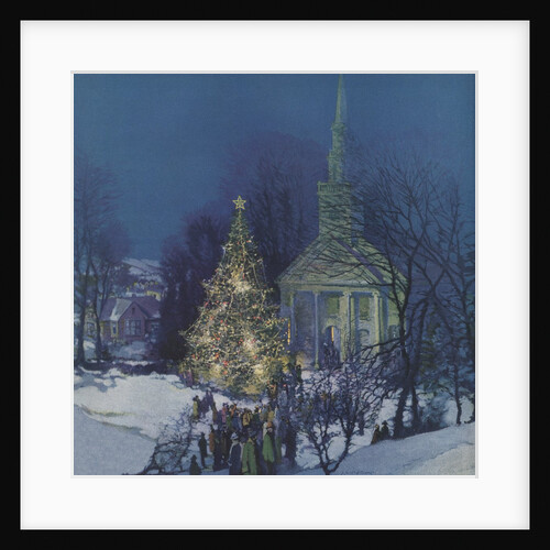 Giant Christmas tree in town square by Anonymous