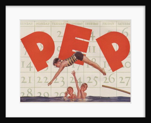 Pep advertisement with diving boy by Anonymous