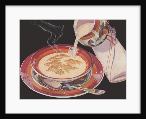 Cream poured over hot cereal by Anonymous