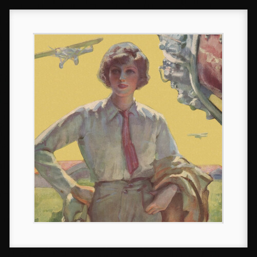 Woman with airplane by Anonymous