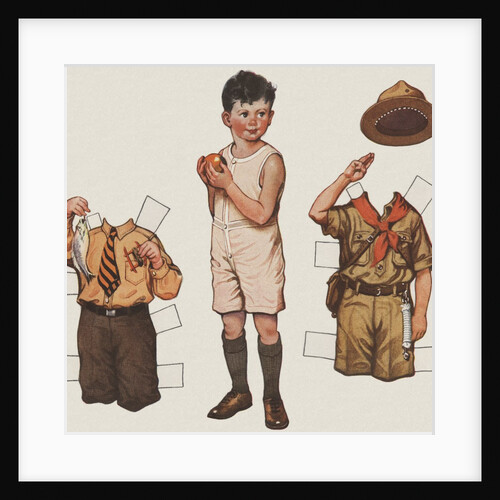 Paper doll boy with scouts uniform by Anonymous