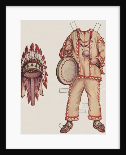 Paper doll with Native American clothes by Anonymous