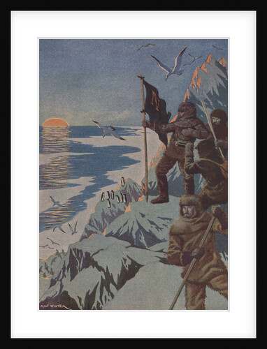 Illustration of Captain Nemo with flag by Anonymous