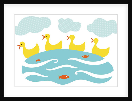 Ducks swimming on a pond by Anonymous