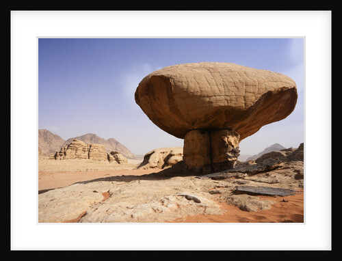 Mushroom shaped rock formation in Wadi Rum National Park by Anonymous