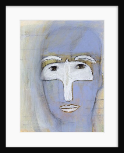 Woman with a dove over her eyes by Anonymous