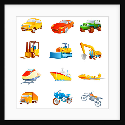 Different types of land vehicles by Anonymous