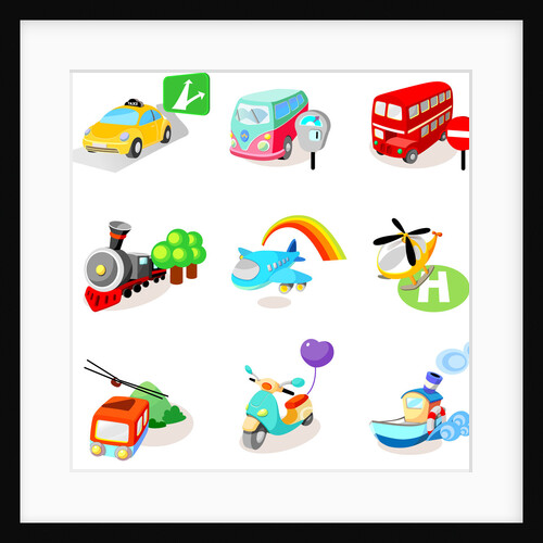 Close-up of various modes of transports by Anonymous