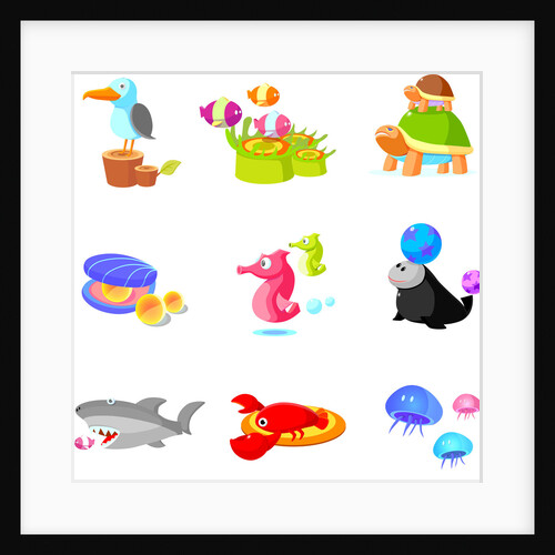 Close-up of various aquatic animals by Anonymous