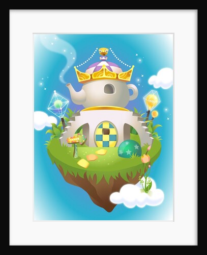 Crown on a teapot shaped house by Anonymous