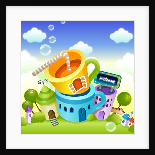 Buildings in the shape of tea cup by Anonymous
