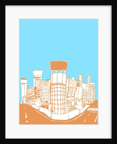 Buildings by road against sky by Anonymous