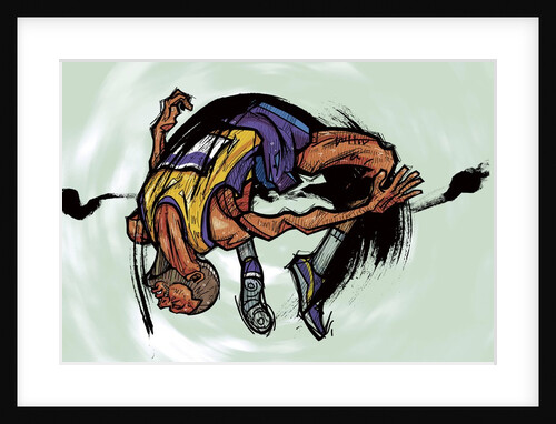 Gymnast performing acrobatic exercise by Anonymous