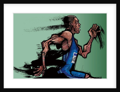 Male athlete running by Anonymous