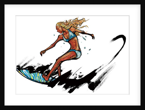 Woman surfing by Anonymous