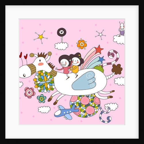 Children flying on horseback by Anonymous