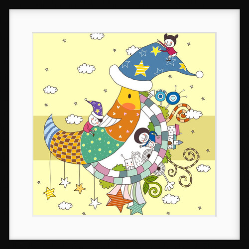 Side view of children playing with moon by Anonymous