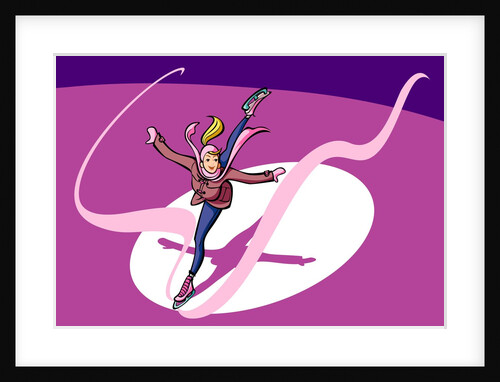 High angle view of a woman ice-skating by Anonymous