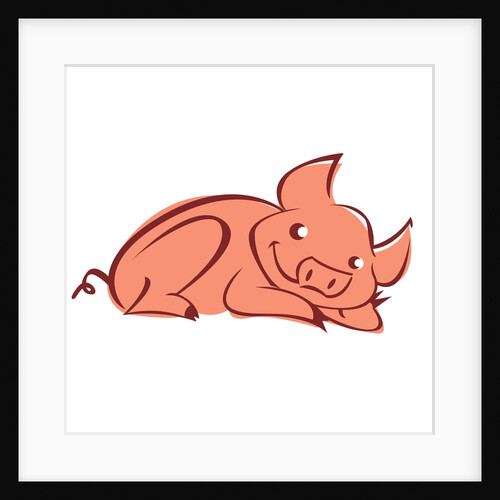 Pig Laying Down by Anonymous