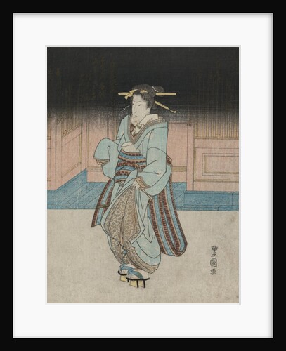 A Geisha on an Evening Stroll in Fukagawa by Utagawa Toyokuni